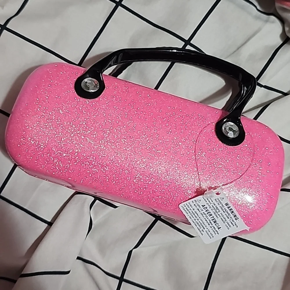 Girls Emoji Glitter Sunglasses Case NEW
